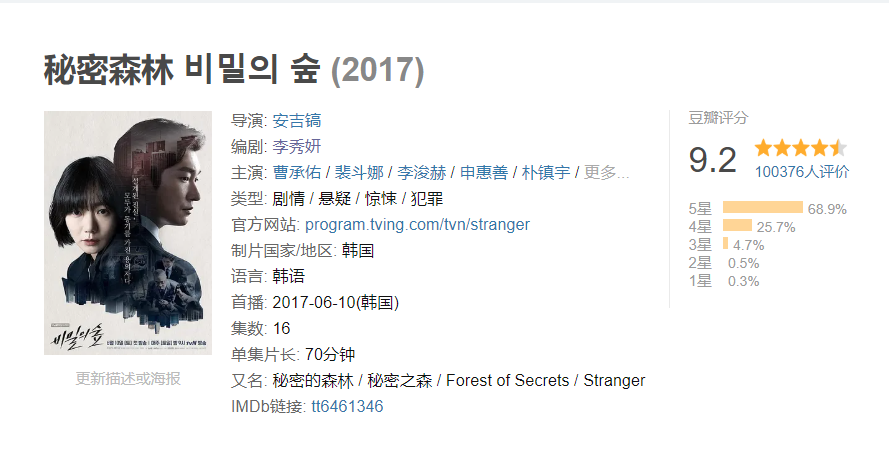 韩国人太会拍悬疑剧了！《秘密森林2》上线，收视率逆天破10%